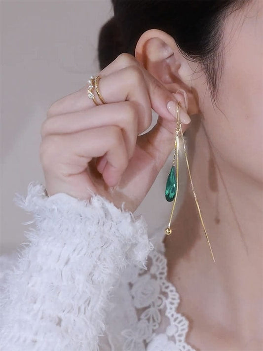 Aretes con gotas de Esmeralda